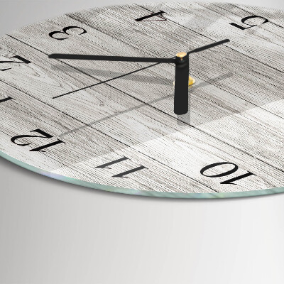 Wanduhr rund Graue Bretter