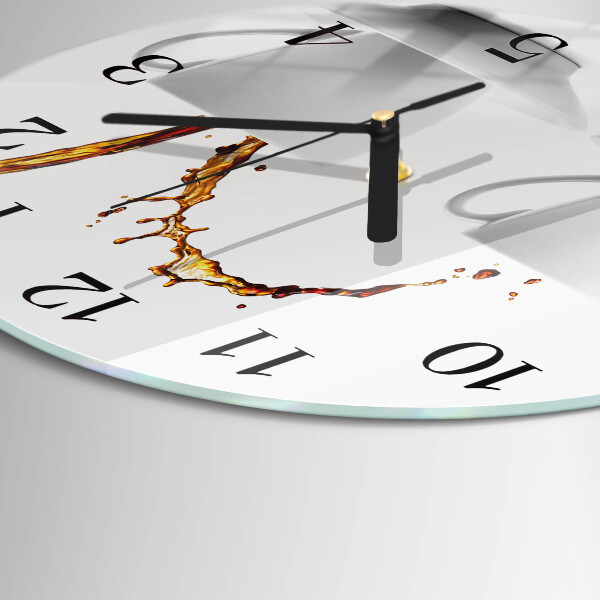 Wanduhr rund Tassen Kaffee