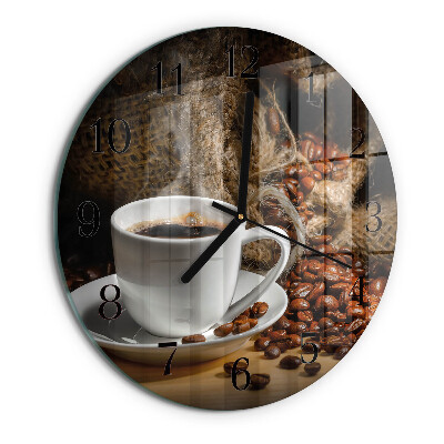 Wanduhr rund Kaffee