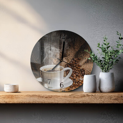 Wanduhr rund Kaffee