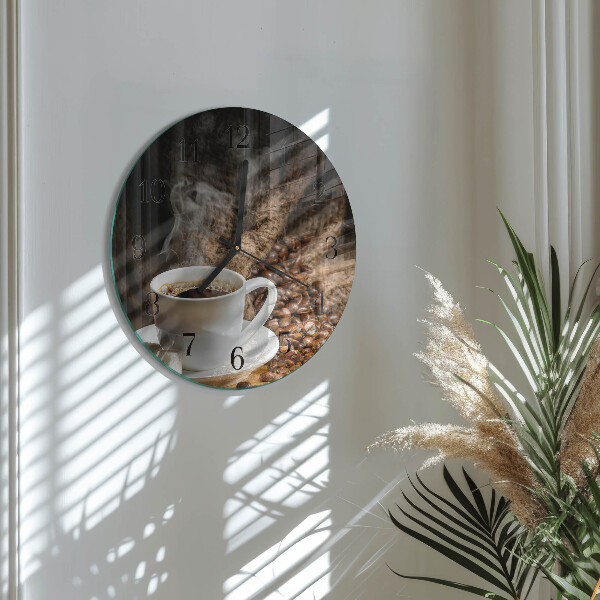 Wanduhr rund Kaffee