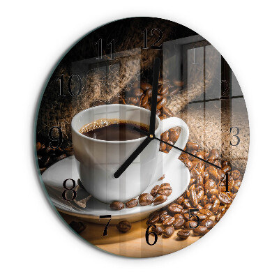 Wanduhr rund Kaffee