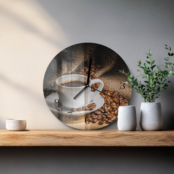 Wanduhr rund Kaffee