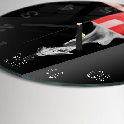 Wanduhr rund Tasse Kaffee