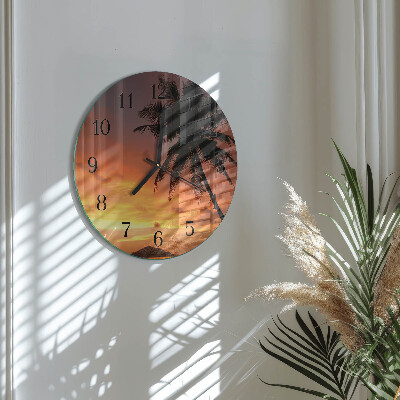 Wanduhr rund Palme