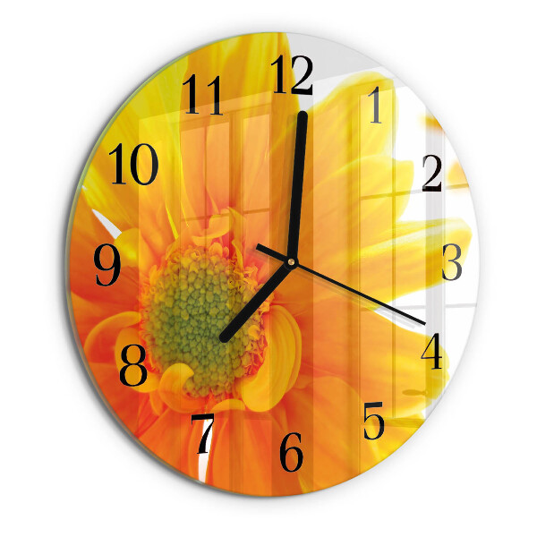 Wanduhr rund Blume