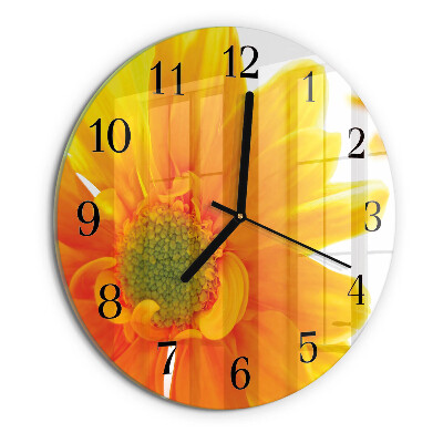 Wanduhr rund Blume