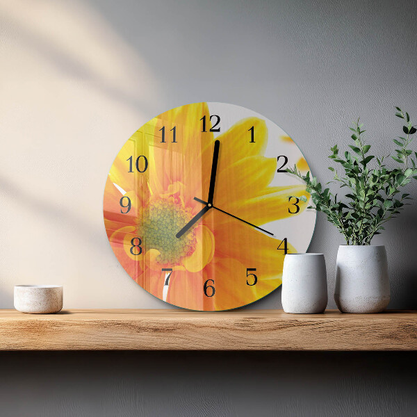 Wanduhr rund Blume