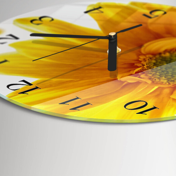 Wanduhr rund Blume