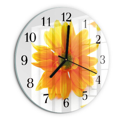 Wanduhr rund Blume