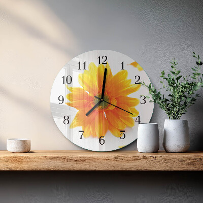Wanduhr rund Blume