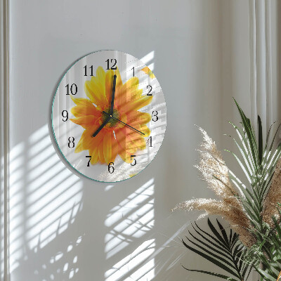Wanduhr rund Blume