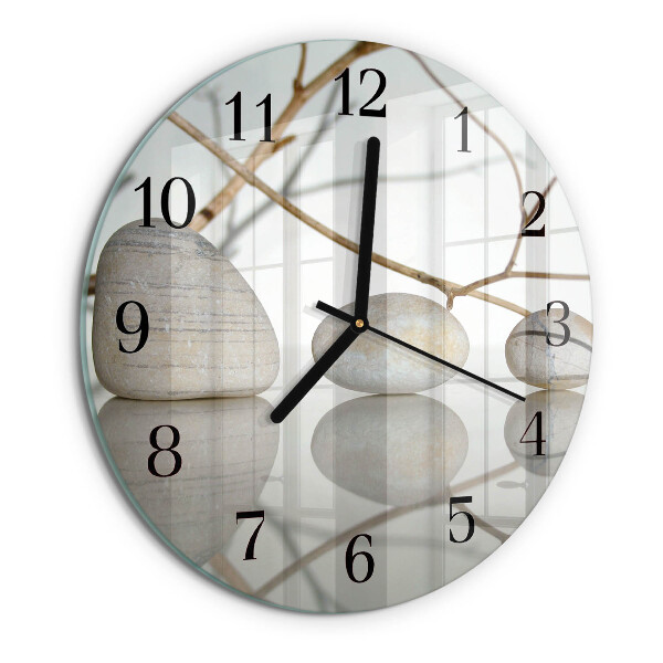 Wanduhr rund Steine