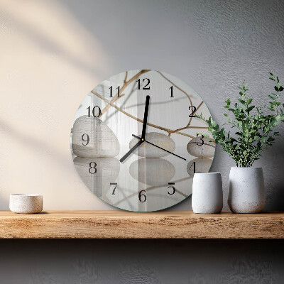Wanduhr rund Steine