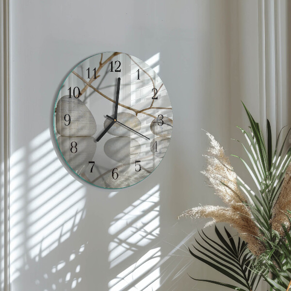 Wanduhr rund Steine