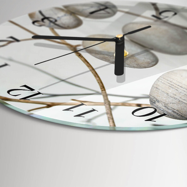 Wanduhr rund Steine