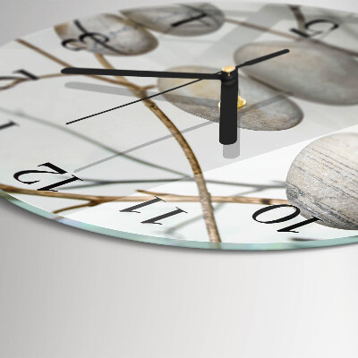 Wanduhr rund Steine