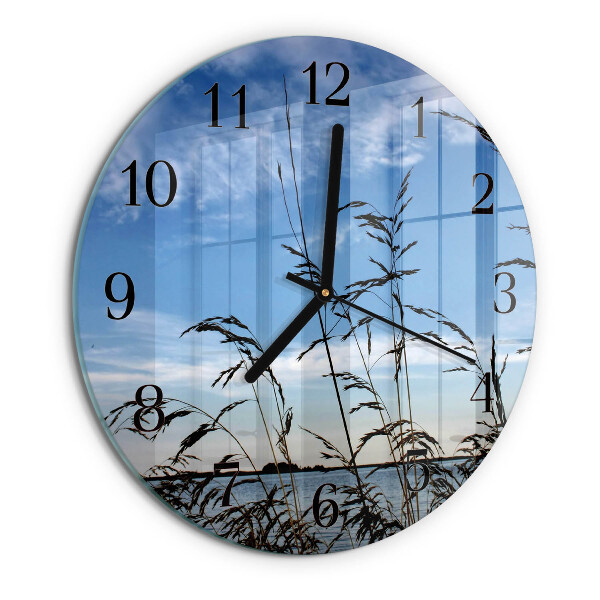 Wanduhr rund Gras