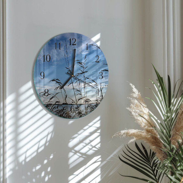 Wanduhr rund Gras