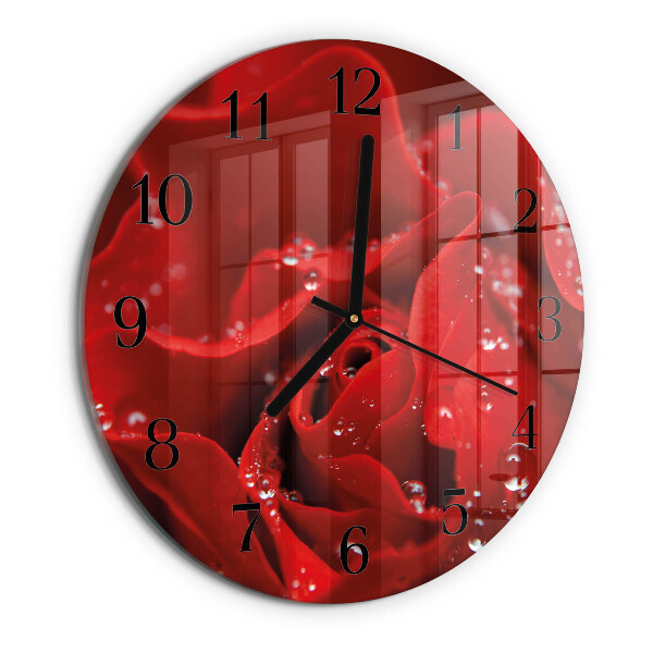 Wanduhr rund Rose