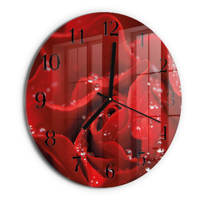 Wanduhr rund Rose