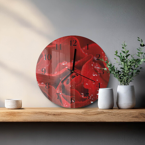 Wanduhr rund Rose