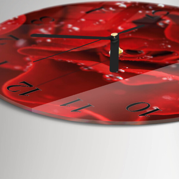 Wanduhr rund Rose