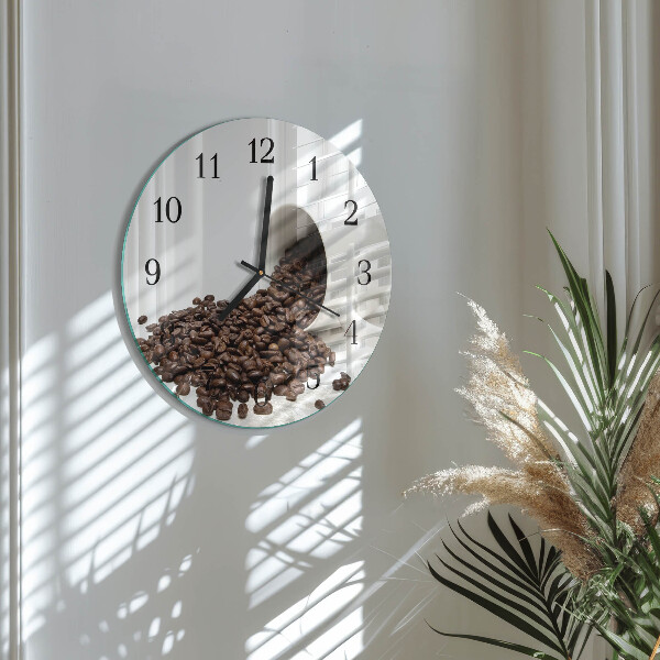 Wanduhr rund Tasse Kaffee