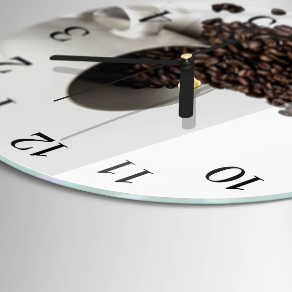 Wanduhr rund Tasse Kaffee