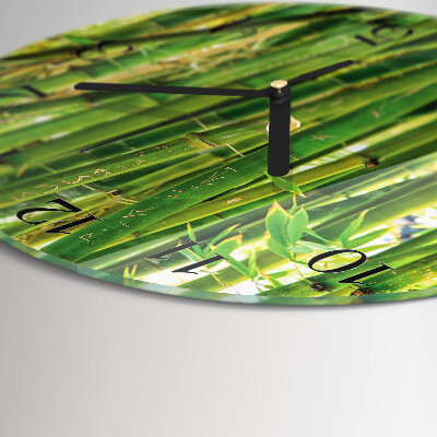 Wanduhr rund Bambuspflanze