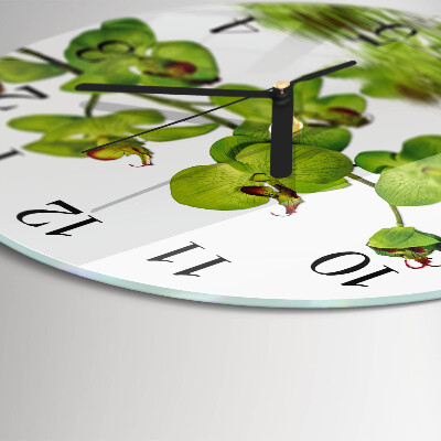 Wanduhr rund Orchidee
