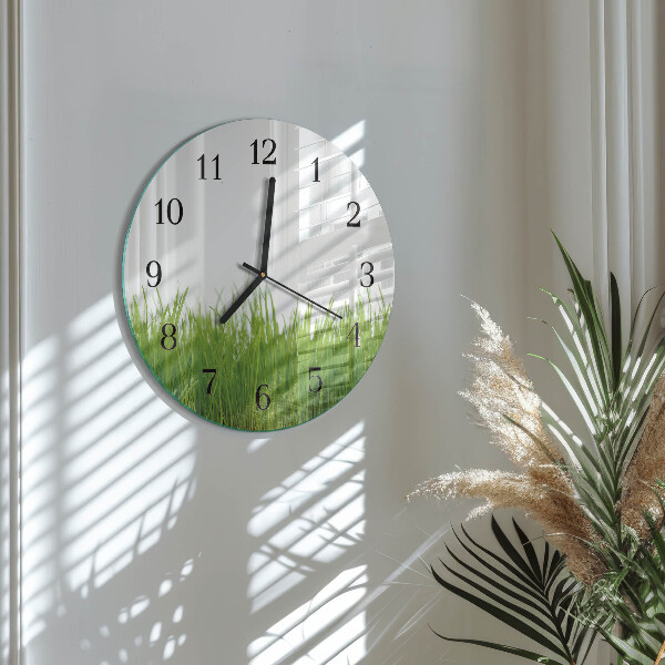Wanduhr rund Blumenkunst