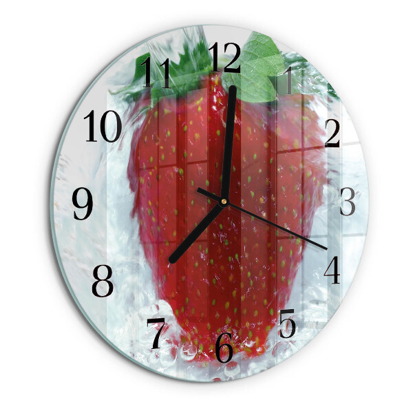 Wanduhr rund Erdbeere