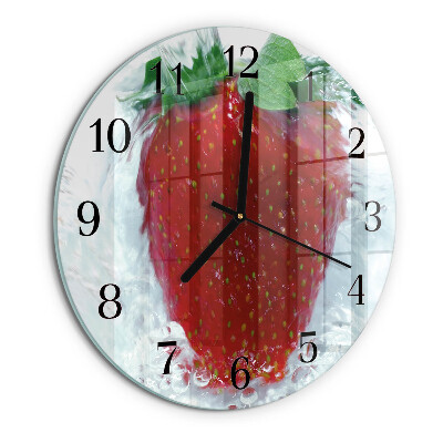 Wanduhr rund Erdbeere