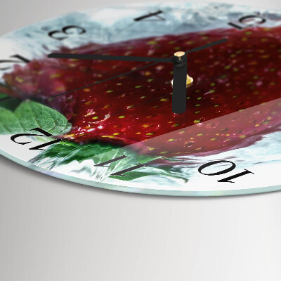 Wanduhr rund Erdbeere