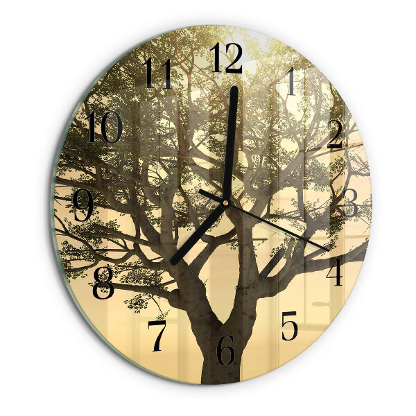 Wanduhr rund Baum