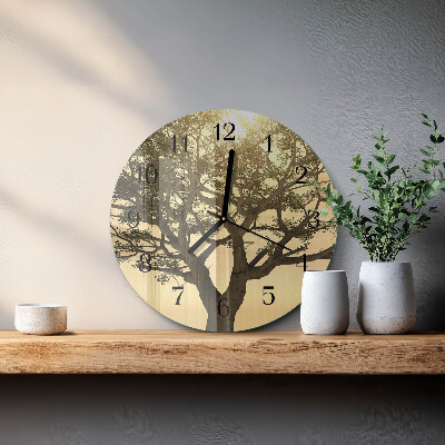 Wanduhr rund Baum