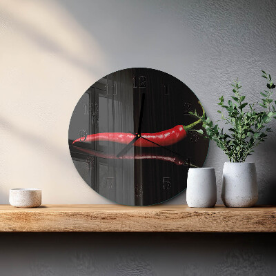 Wanduhr rund Chili-Pfeffer