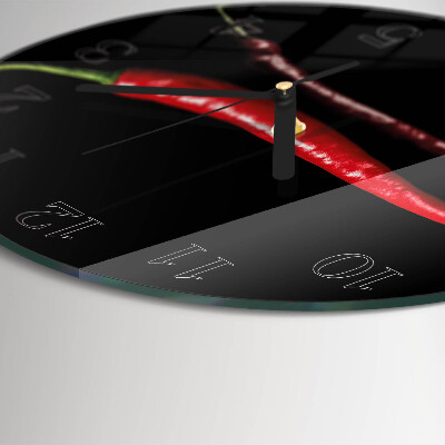 Wanduhr rund Chili-Pfeffer