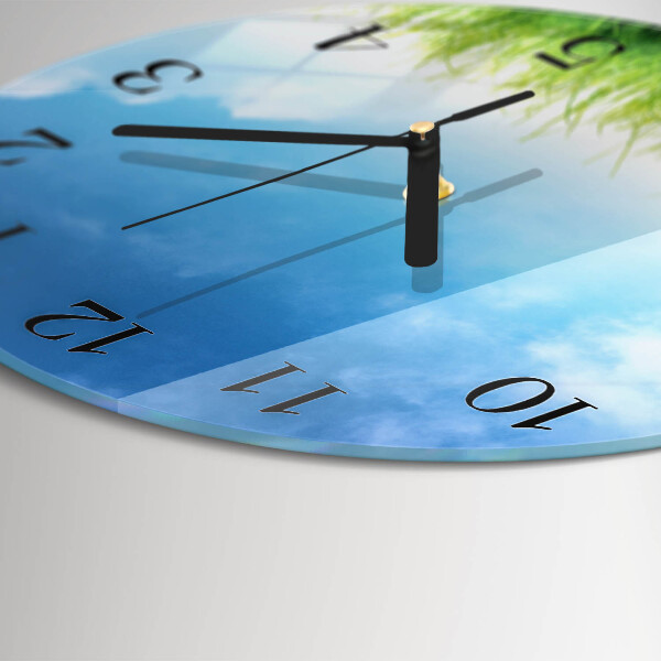 Wanduhr rund Gras