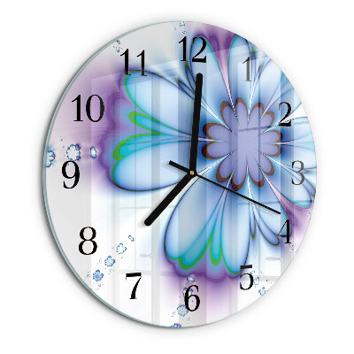 Wanduhr rund Blume