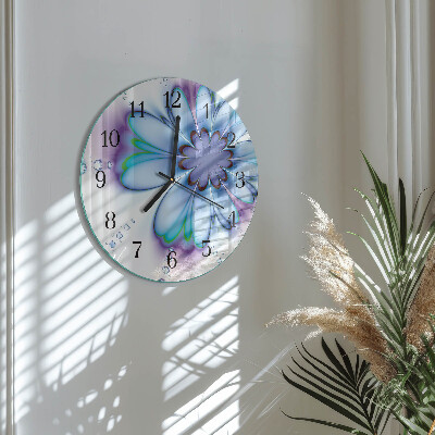 Wanduhr rund Blume