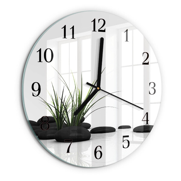 Wanduhr rund Steine