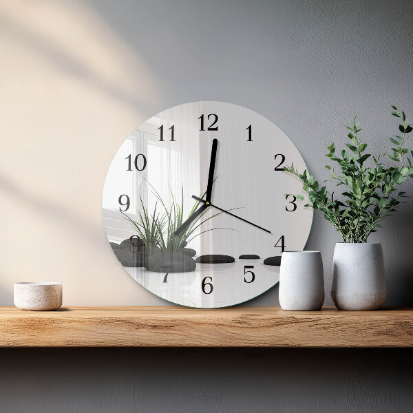 Wanduhr rund Steine