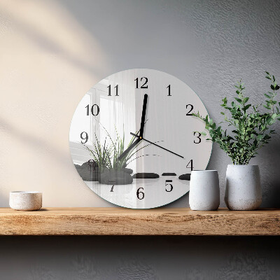 Wanduhr rund Steine
