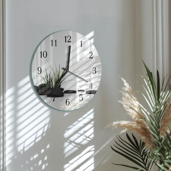 Wanduhr rund Steine