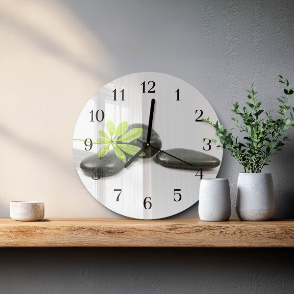 Wanduhr rund Steine