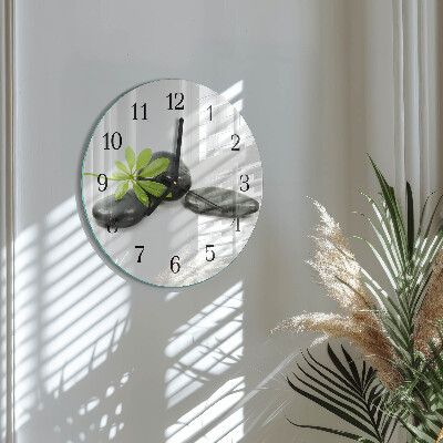 Wanduhr rund Steine