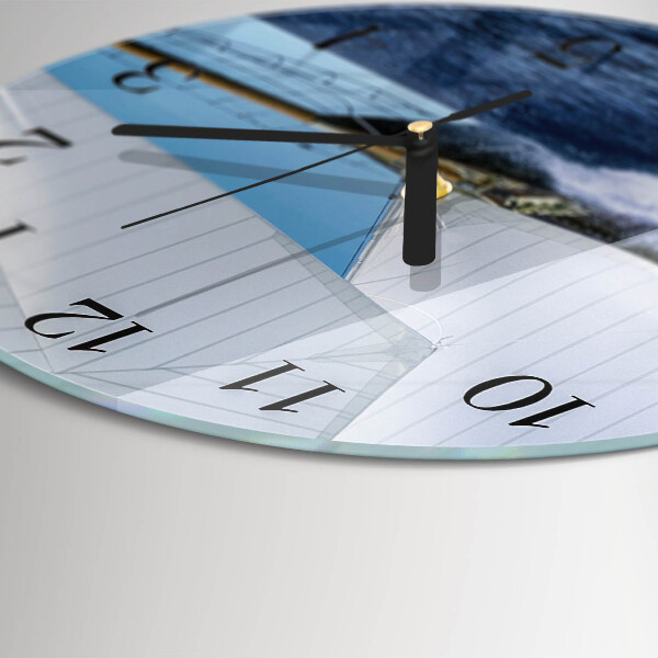 Wanduhr rund Segelboot