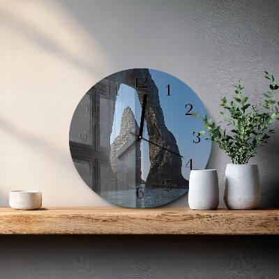 Wanduhr rund Stein